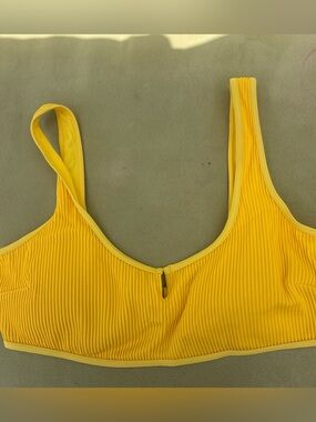Hollister Yellow Ribbed Bikini Top NWT